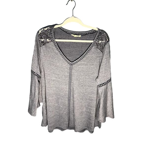 Above and Beyond Disco Bell Sleeves with Embroidery Lace Detailing 3xl Blue - Picture 1 of 7